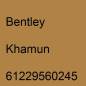 Preview: Bentley, Khamun, 61229560245.