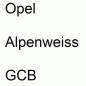 Preview: Opel, Alpenweiss, GCB.