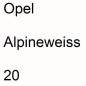 Preview: Opel, Alpineweiss, 020.