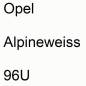 Preview: Opel, Alpineweiss, 96U.