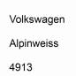 Preview: Volkswagen, Alpinweiss, 4913.