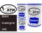 Preview: BMW, Aubergine, 348: 500ml Lackdose + 500ml Klarlack + 250ml Härter - Set, von ATW Autoteile West.