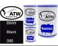 Preview: BMW, Black, 086: 500ml Lackdose + 500ml Klarlack + 250ml Härter - Set, von ATW Autoteile West.
