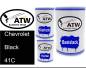 Preview: Chevrolet, Black, 41C: 500ml Lackdose + 500ml Klarlack + 250ml Härter - Set, von ATW Autoteile West.