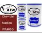 Preview: Chevrolet, Maroon, WA408G: 500ml Lackdose + 500ml Klarlack + 250ml Härter - Set, von ATW Autoteile West.