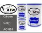 Preview: Citroen, Gray, AC-081: 500ml Lackdose + 500ml Klarlack + 250ml Härter - Set, von ATW Autoteile West.