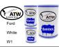 Preview: Ford, White, W1: 500ml Lackdose + 500ml Klarlack + 250ml Härter - Set, von ATW Autoteile West.