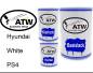 Preview: Hyundai, White, PS4: 500ml Lackdose + 500ml Klarlack + 250ml Härter - Set, von ATW Autoteile West.