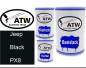 Preview: Jeep, Black, PX8: 500ml Lackdose + 500ml Klarlack + 250ml Härter - Set, von ATW Autoteile West.