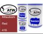 Preview: Mitsubishi, Red, 416: 500ml Lackdose + 500ml Klarlack + 250ml Härter - Set, von ATW Autoteile West.