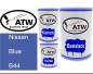 Preview: Nissan, Blue, B44: 500ml Lackdose + 500ml Klarlack + 250ml Härter - Set, von ATW Autoteile West.