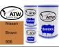 Preview: Nissan, Brown, 906: 500ml Lackdose + 500ml Klarlack + 250ml Härter - Set, von ATW Autoteile West.