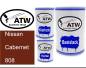 Preview: Nissan, Cabernet, 808: 500ml Lackdose + 500ml Klarlack + 250ml Härter - Set, von ATW Autoteile West.