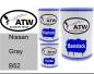 Preview: Nissan, Gray, B52: 500ml Lackdose + 500ml Klarlack + 250ml Härter - Set, von ATW Autoteile West.