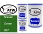 Preview: Nissan, Green, 907: 500ml Lackdose + 500ml Klarlack + 250ml Härter - Set, von ATW Autoteile West.