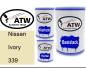 Preview: Nissan, Ivory, 339: 500ml Lackdose + 500ml Klarlack + 250ml Härter - Set, von ATW Autoteile West.