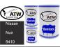 Preview: Nissan, Noir, 9410: 500ml Lackdose + 500ml Klarlack + 250ml Härter - Set, von ATW Autoteile West.