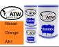 Preview: Nissan, Orange, AX1: 500ml Lackdose + 500ml Klarlack + 250ml Härter - Set, von ATW Autoteile West.