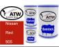 Preview: Nissan, Red, 905: 500ml Lackdose + 500ml Klarlack + 250ml Härter - Set, von ATW Autoteile West.