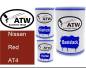 Preview: Nissan, Red, AT4: 500ml Lackdose + 500ml Klarlack + 250ml Härter - Set, von ATW Autoteile West.
