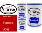 Preview: Nissan, Redline, AX6: 500ml Lackdose + 500ml Klarlack + 250ml Härter - Set, von ATW Autoteile West.