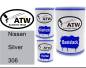 Preview: Nissan, Silver, 306: 500ml Lackdose + 500ml Klarlack + 250ml Härter - Set, von ATW Autoteile West.