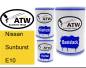 Preview: Nissan, Sunburst, E10: 500ml Lackdose + 500ml Klarlack + 250ml Härter - Set, von ATW Autoteile West.