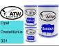 Preview: Opel, Pastelltürkis, 331: 500ml Lackdose + 500ml Klarlack + 250ml Härter - Set, von ATW Autoteile West.