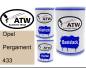 Preview: Opel, Pergament, 433: 500ml Lackdose + 500ml Klarlack + 250ml Härter - Set, von ATW Autoteile West.