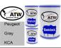 Preview: Peugeot, Gray, KCA: 500ml Lackdose + 500ml Klarlack + 250ml Härter - Set, von ATW Autoteile West.