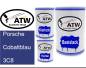 Preview: Porsche, Cobaltblau, 3C8: 500ml Lackdose + 500ml Klarlack + 250ml Härter - Set, von ATW Autoteile West.