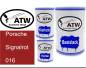 Preview: Porsche, Signalrot, 016: 500ml Lackdose + 500ml Klarlack + 250ml Härter - Set, von ATW Autoteile West.