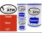 Preview: Saab, Red, 127: 500ml Lackdose + 500ml Klarlack + 250ml Härter - Set, von ATW Autoteile West.
