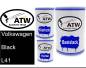 Preview: Volkswagen, Black, L41: 500ml Lackdose + 500ml Klarlack + 250ml Härter - Set, von ATW Autoteile West.