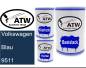 Preview: Volkswagen, Blau, 9511: 500ml Lackdose + 500ml Klarlack + 250ml Härter - Set, von ATW Autoteile West.
