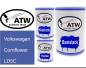 Preview: Volkswagen, Cornflower, LD5C: 500ml Lackdose + 500ml Klarlack + 250ml Härter - Set, von ATW Autoteile West.