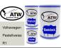 Preview: Volkswagen, Pastellweiss, R1: 500ml Lackdose + 500ml Klarlack + 250ml Härter - Set, von ATW Autoteile West.