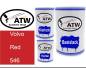 Preview: Volvo, Red, 546: 500ml Lackdose + 500ml Klarlack + 250ml Härter - Set, von ATW Autoteile West.
