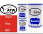 Preview: Volvo, Red, 609: 500ml Lackdose + 500ml Klarlack + 250ml Härter - Set, von ATW Autoteile West.