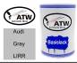 Preview: Audi, Gray, LIRR: 500ml Lackdose, von ATW Autoteile West.