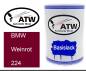 Preview: BMW, Weinrot, 224: 500ml Lackdose, von ATW Autoteile West.