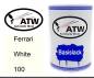 Preview: Ferrari, White, 100: 500ml Lackdose, von ATW Autoteile West.