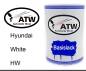 Preview: Hyundai, White, HW: 500ml Lackdose, von ATW Autoteile West.