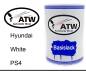 Preview: Hyundai, White, PS4: 500ml Lackdose, von ATW Autoteile West.