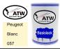 Preview: Peugeot, Blanc, 057: 500ml Lackdose, von ATW Autoteile West.