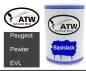 Preview: Peugeot, Pewter, EVL: 500ml Lackdose, von ATW Autoteile West.