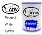 Preview: Peugeot, White, EWPB: 500ml Lackdose, von ATW Autoteile West.