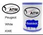 Preview: Peugeot, White, KWE: 500ml Lackdose, von ATW Autoteile West.