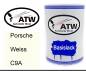 Preview: Porsche, Weiss, C9A: 500ml Lackdose, von ATW Autoteile West.