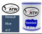 Preview: Renault, Blue, 417: 500ml Lackdose, von ATW Autoteile West.